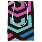 六角形の幾何学的パターン ミディアムペーパーバッグ (正面)