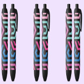 六角形の幾何学的パターン 黒ボールペン