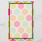 六角形の形状(ヴィンテージ色パターン) 便箋 (正面)