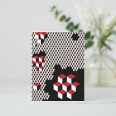 六角形の抽象的な幾何学模様 ポストカード (スタンド正面)