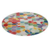 六角形の水色、ランダムモザイク。 カッティングボード (角)