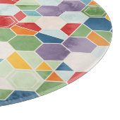 六角形の水色、ランダムモザイク。 カッティングボード (角)