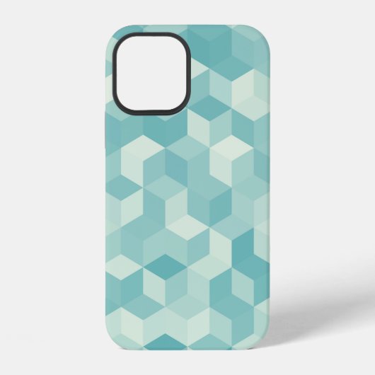 六角形の淡青色のシームレスパターン iPhoneケース (裏面)