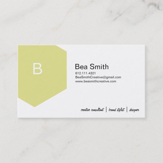 六角形の紙吹雪-シトロン 名刺 (正面)