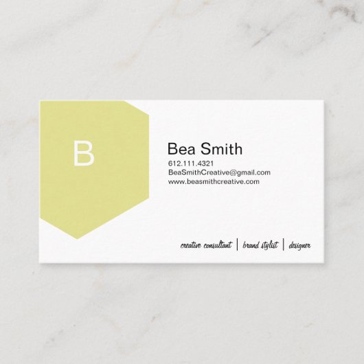 六角形の紙吹雪-シトロン 名刺 (正面)