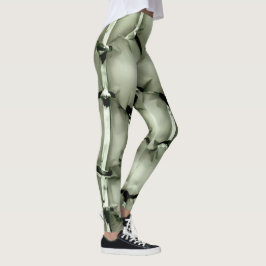 六角形の緑のバブルテクスチャの背景 レギンス