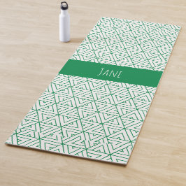 六角形の緑の白パタミニマルーン ヨガマット