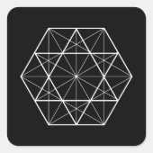 六角形の線の神聖ジオメトリ スクエアシール (正面)