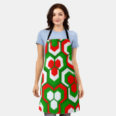 六角形の花 エプロン (着用した状態)