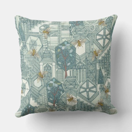 六角形の都市 クッション (裏面)