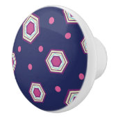 六角形の青い陶磁器の引きのノブ セラミックノブ (右)