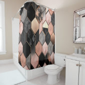 六角形パターン シャワーカーテン (インサイチュ)