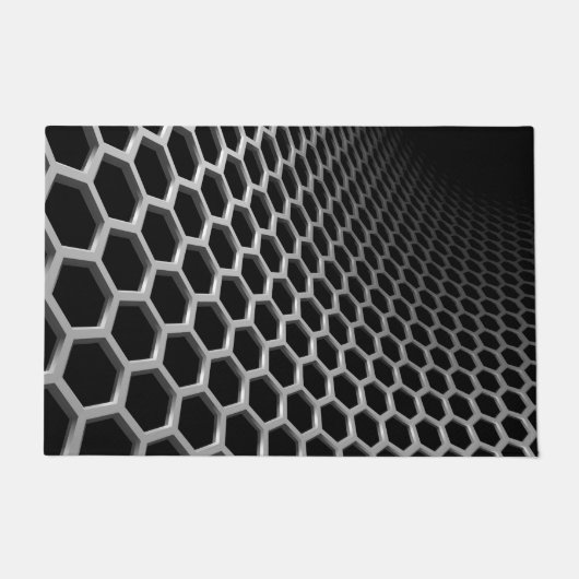 六角形パターン ドアマット (正面)