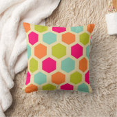 六角形パターン(ヴィンテージ色) パーソナライズされた クッション (ブランケット)