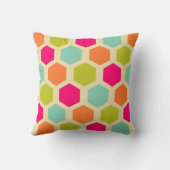 六角形パターン(ヴィンテージ色) パーソナライズされた クッション (裏面)