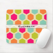 六角形パターン(ヴィンテージ色) パーソナライズされた マウスパッド (マウス)
