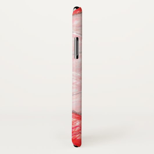 六角形パターンIphoneの白くおよび赤く芸術的な箱 Case-Mate iPhoneケース (裏面/右)