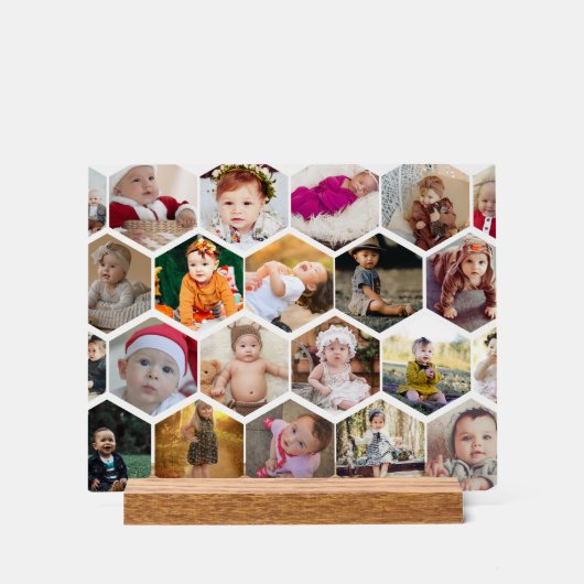 六角形フォトコラージュ アクリルサイン (正面)