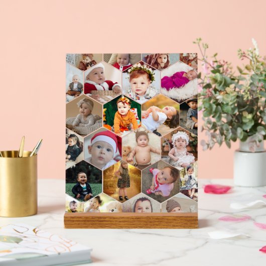 六角形フォトコラージュ アクリルサイン (ウェディング)