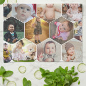 六角形フォトコラージュ キッチンタオル (折り畳み)