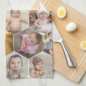 六角形フォトコラージュ キッチンタオル (四つ折り)