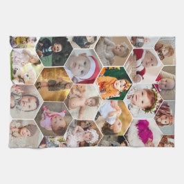 六角形フォトコラージュ キッチンタオル