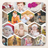 六角形フォトコラージュ スクエアペーパーコースター (正面)