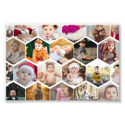 六角形フォトコラージュ フォトプリント (正面)