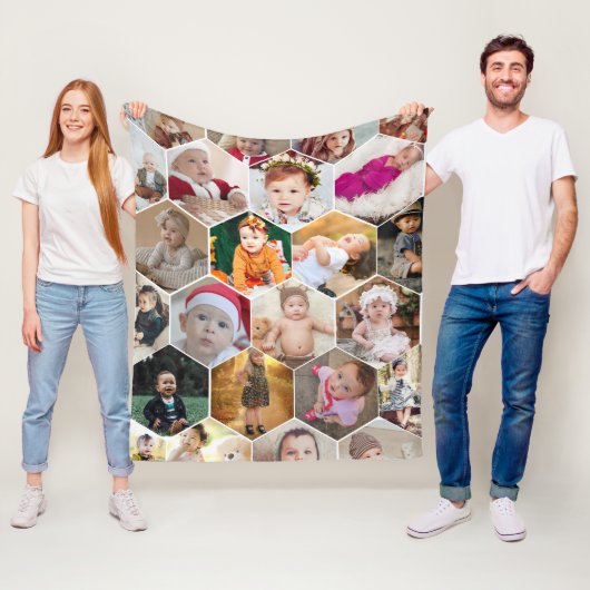 六角形フォトコラージュ フリースブランケット (インサイチュ)