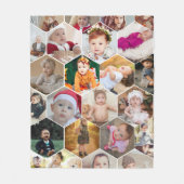 六角形フォトコラージュ フリースブランケット (正面)