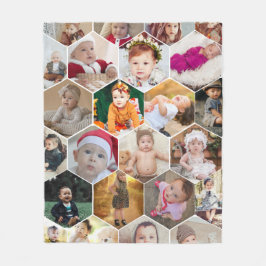 六角形フォトコラージュ フリースブランケット