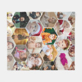 六角形フォトコラージュ フリースブランケット (正面(横))