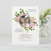 六角形フローラフォト招待状 招待状 (スタンド正面)