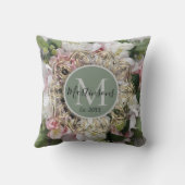 六角形フローラモノグラムファミリー名 クッション (裏面)