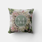 六角形フローラモノグラムファミリー名 クッション (正面)