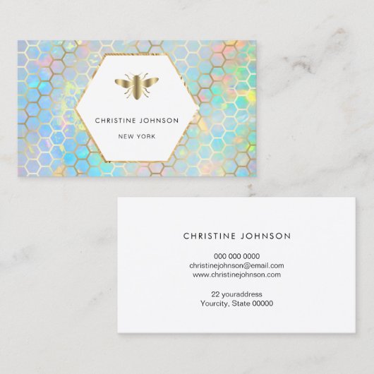 六角形ラベルbeeロゴ 名刺 (正面/裏面)