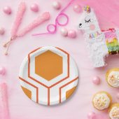 六角形抽象芸術幾何学模様(オレンジ色と ペーパープレート (パーティー)