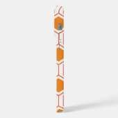 六角形抽象芸術幾何学模様(オレンジ色と iPhoneケース (左側面)