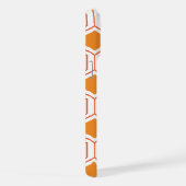 六角形抽象芸術幾何学模様(オレンジ色と iPhoneケース (右側面)