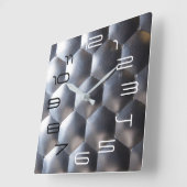 六角形3D効果 – メタルパターンテクスチャ スクエア壁時計 (傾斜)