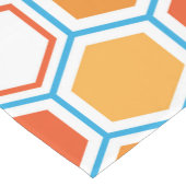 六角形(オレンジ、青、白) ショートテーブルランナー (コーナー)