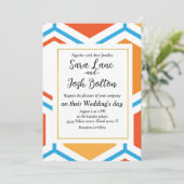 六角形（オレンジ、青、白） 招待状 (スタンド正面)