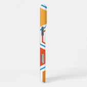 六角形（オレンジ、青、白） iPhoneケース (右側面)