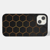 六角形 ブラック&ゴールド Case-Mate iPhoneケース iPhone 13ケース (裏面横)