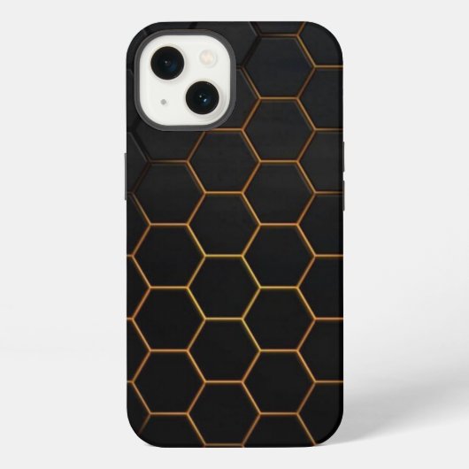 六角形 ブラック&ゴールド Case-Mate iPhoneケース iPhone 13ケース (裏面)