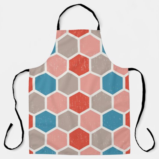 六角形（モノクロ） エプロン (正面)