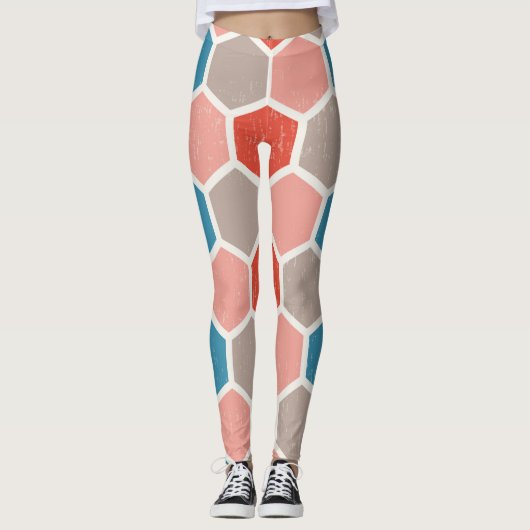 六角形（モノクロ） レギンス (正面)