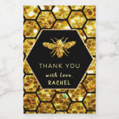 六角感謝してい蜂 ワインラベル (シングルラベル)