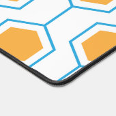 六角抽象芸術幾何学模様（オレンジ色のブルー） デスクマット (コーナー)