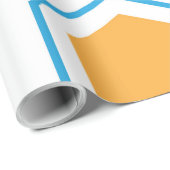 六角抽象芸術幾何学模様（オレンジ色のブルー） ラッピングペーパー (ロールコーナー)